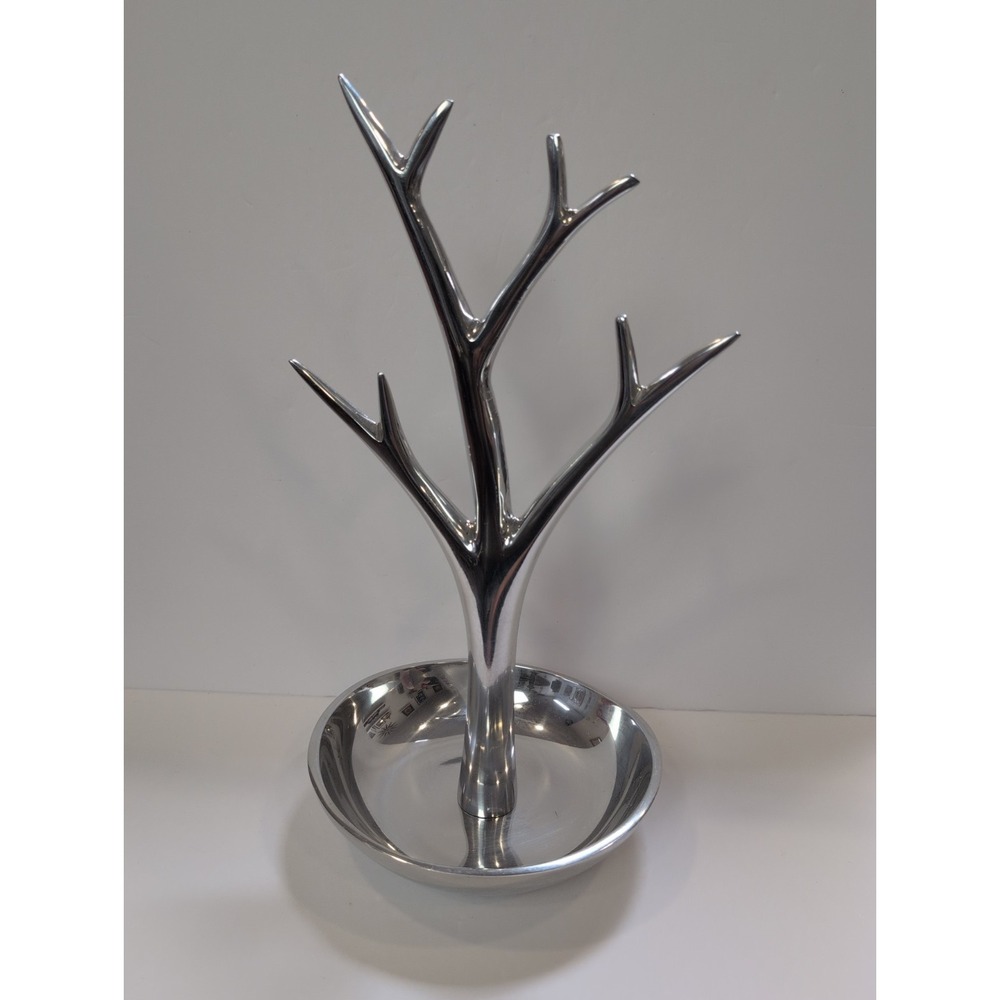 Nambe Jewelry Display Tree Signed‎ By Wei Young 12 Inch.